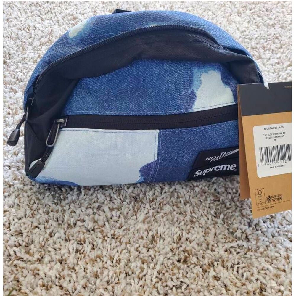 Supreme The North Face Print Roo II Waist Pack Blue Denim New